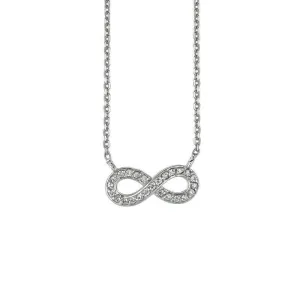 0.15 Carat Natural Diamond Infinity Necklace 14K White Gold G SI
