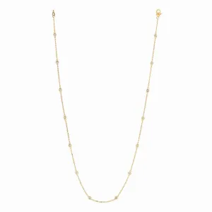 0.50 CARAT DIAMOND BY THE YARD NECKLACE G SI 14K YELLOW GOLD 14 STONES 18 INCHES ON SALE