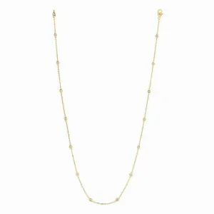 0.75 Carat Diamond by the Yard Necklace G SI 14K Yellow Gold 14 stones 18 inches