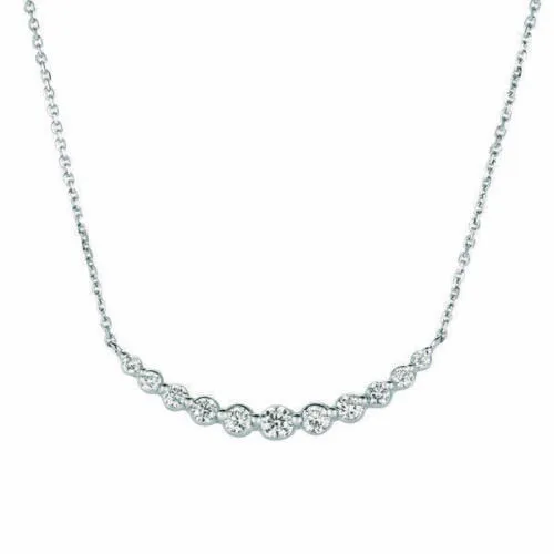 0.75 Carat Natural Diamond Necklace 14K White Gold G SI 18 inches chain