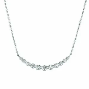 0.75 Carat Natural Diamond Necklace 14K White Gold G SI 18 inches chain