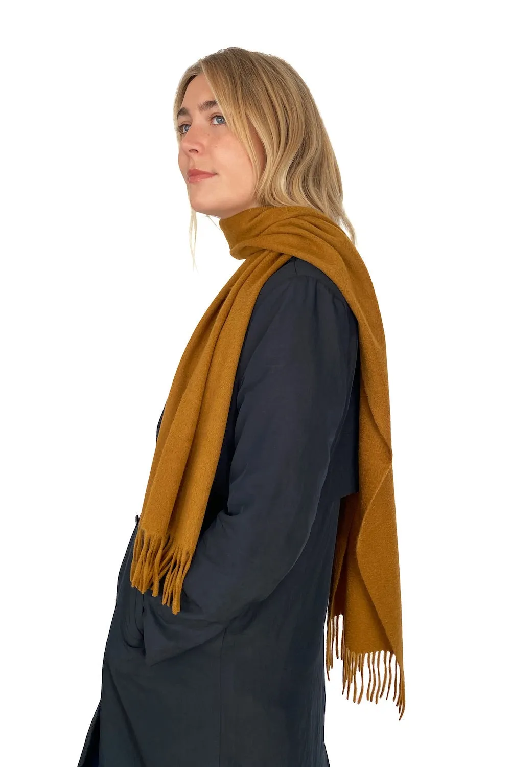 100% Organic Cashmere Scarf - Caramel Tan