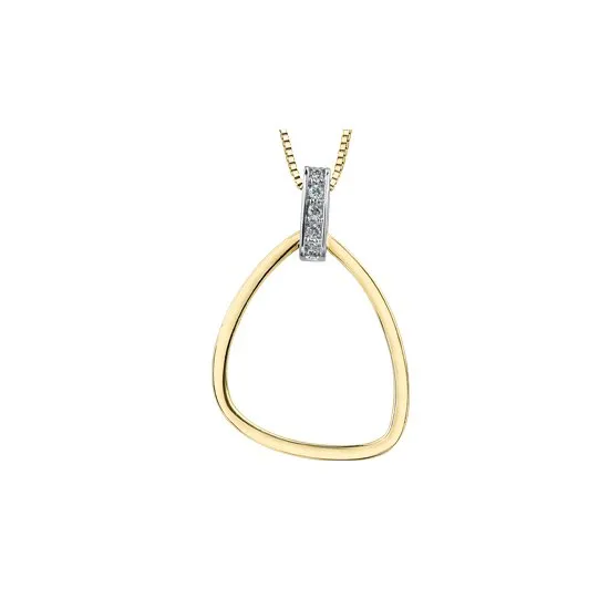 10K Yellow Gold (0.037ct) Diamond Contemporary Pendant