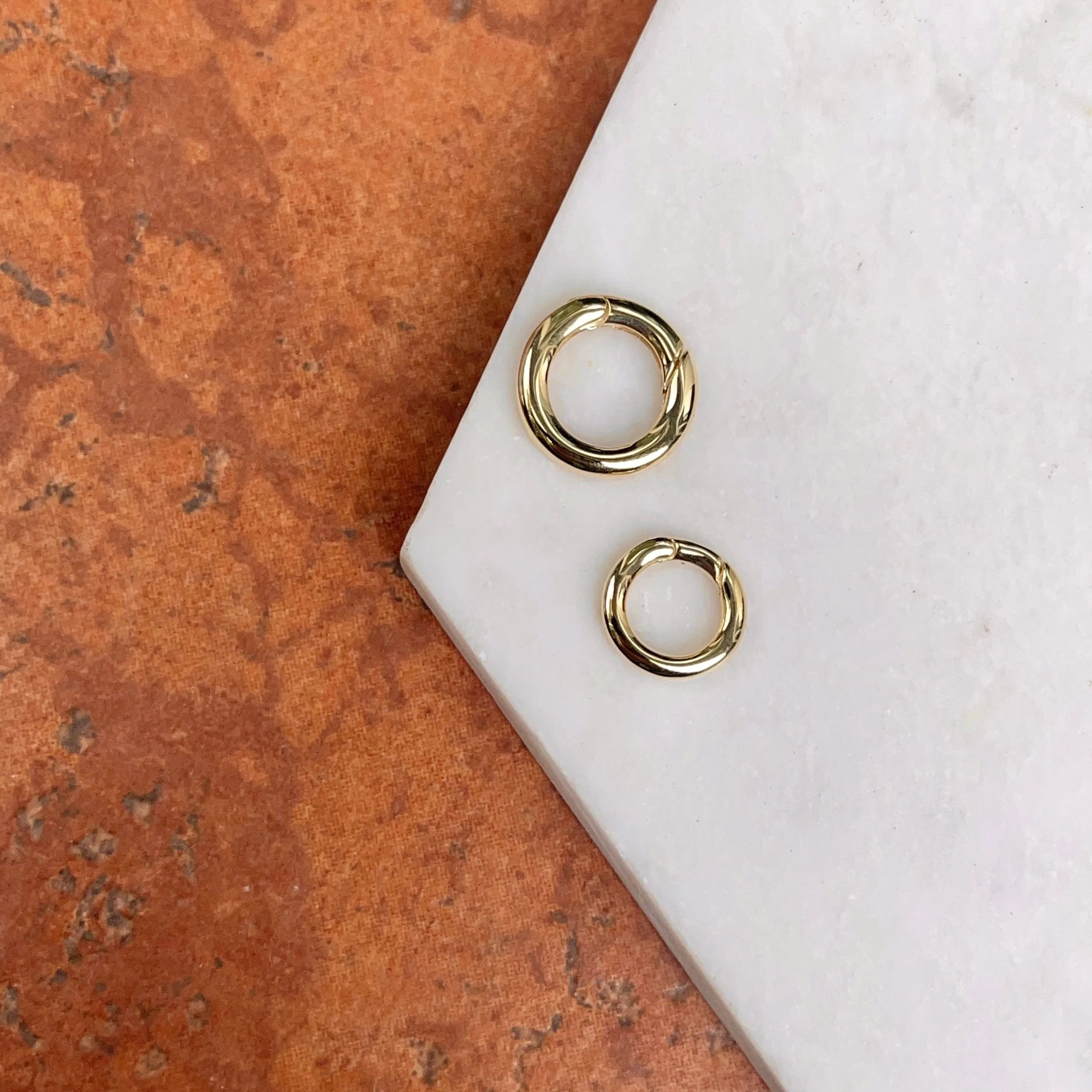 10KT Yellow Gold Round Push-In Hinged Pearl Clasp Shortener