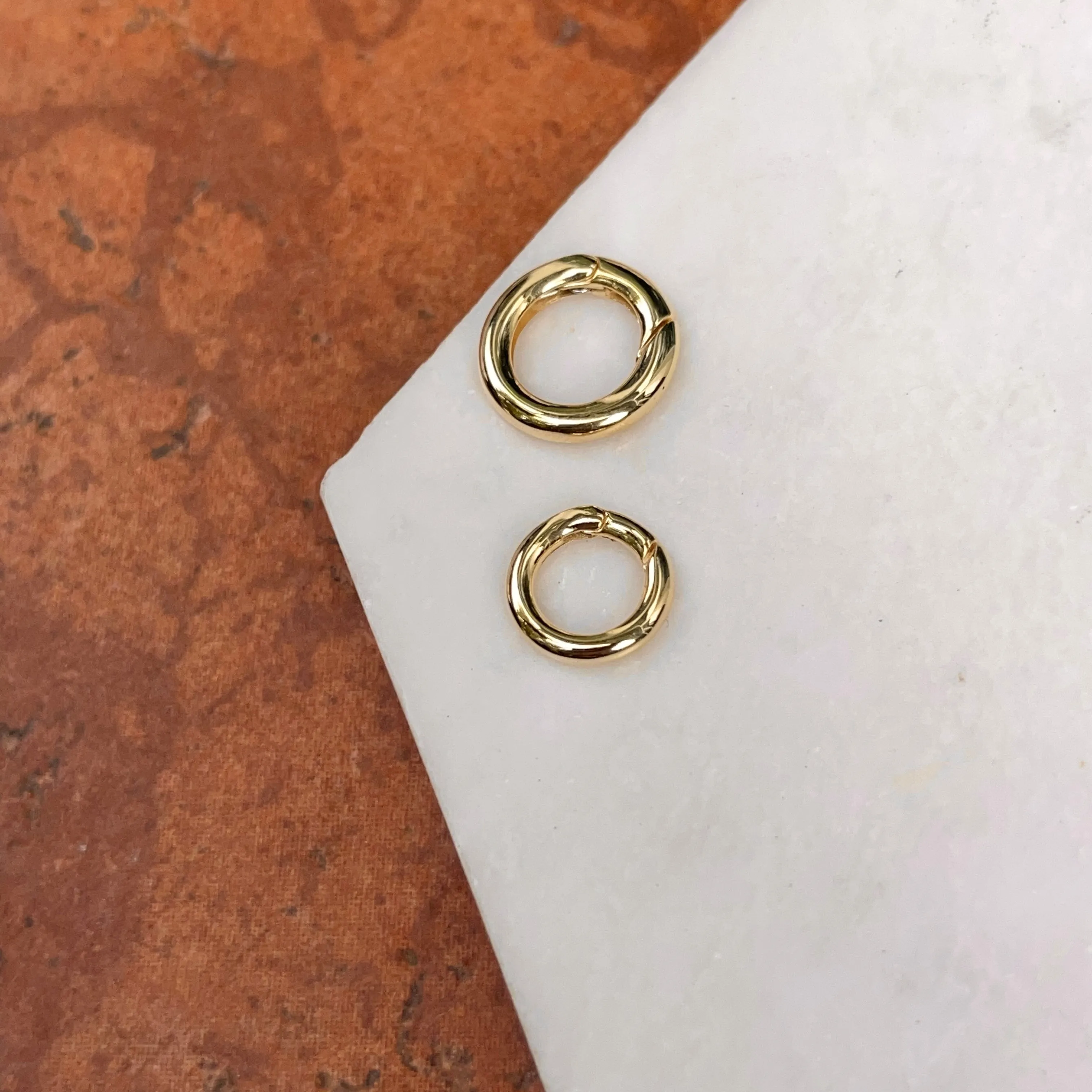 10KT Yellow Gold Round Push-In Hinged Pearl Clasp Shortener