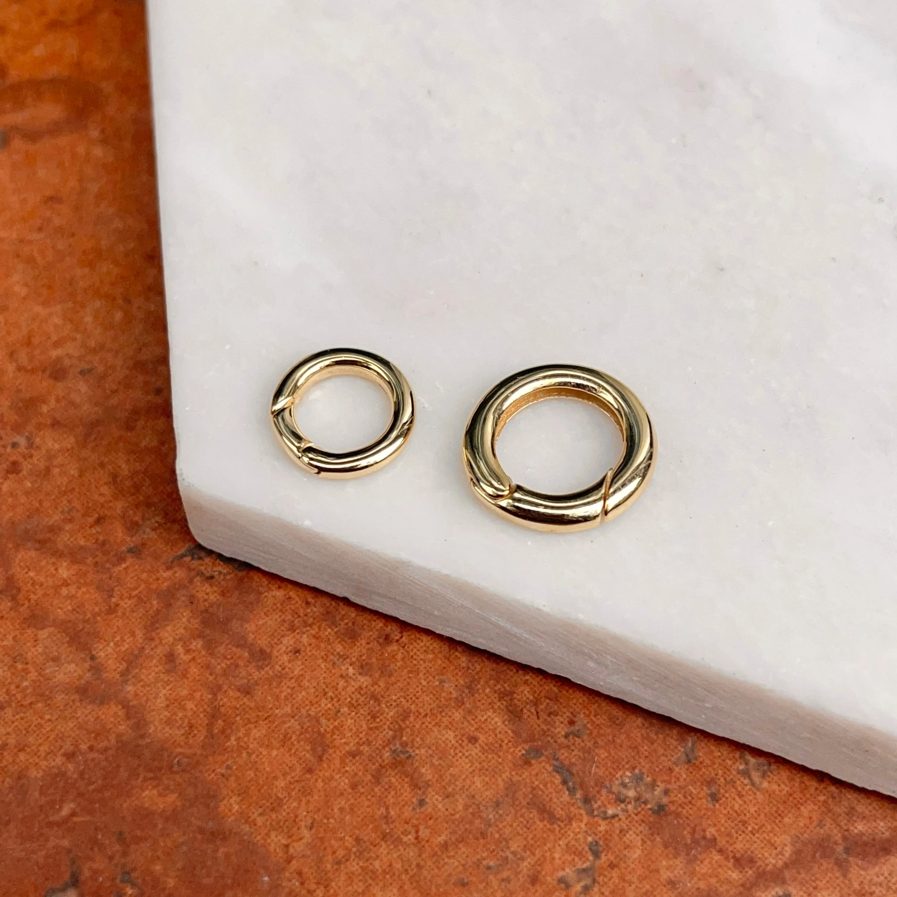 10KT Yellow Gold Round Push-In Hinged Pearl Clasp Shortener