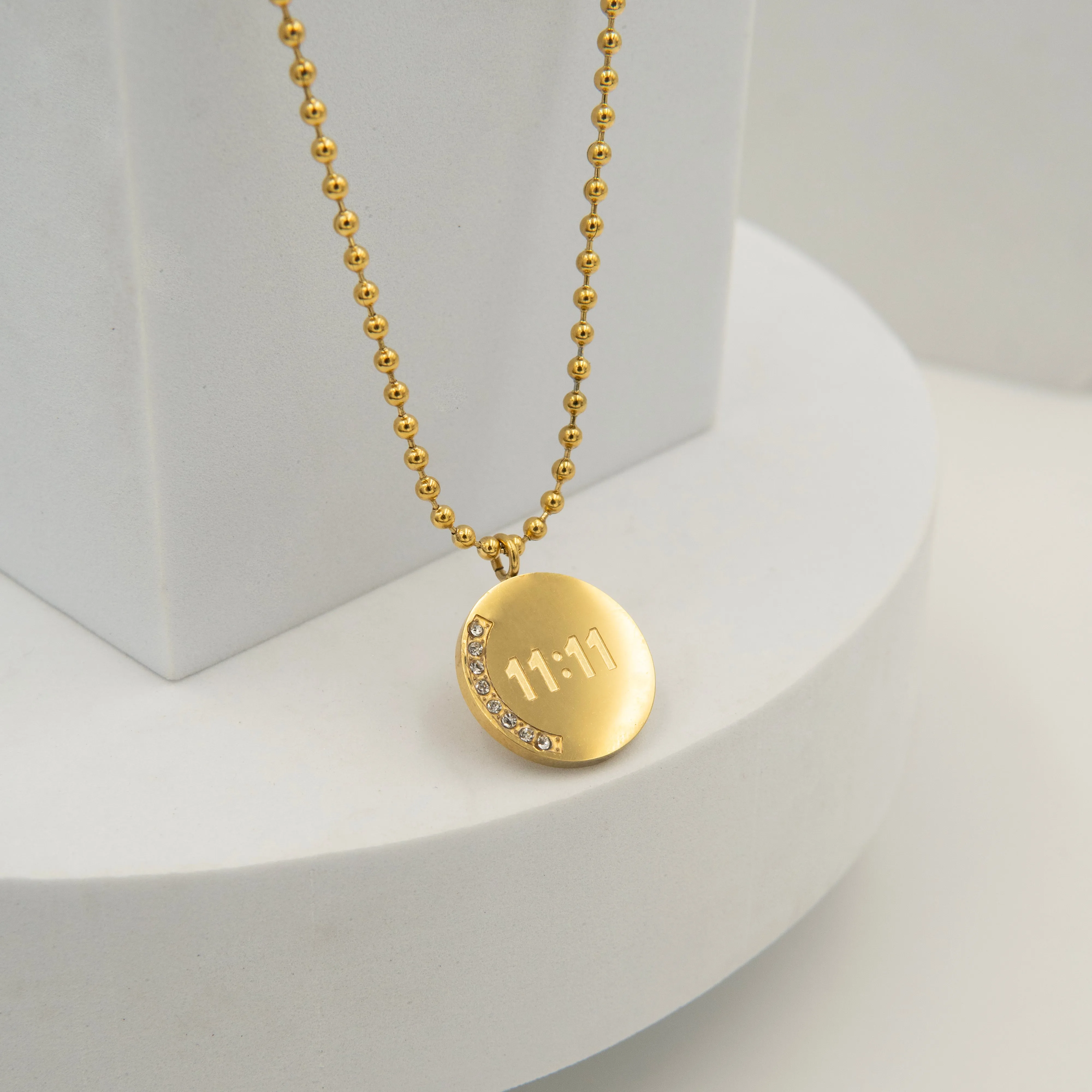 11:11 Diamond Necklace  Gold Plated, Waterproof and Anti-Tarnish