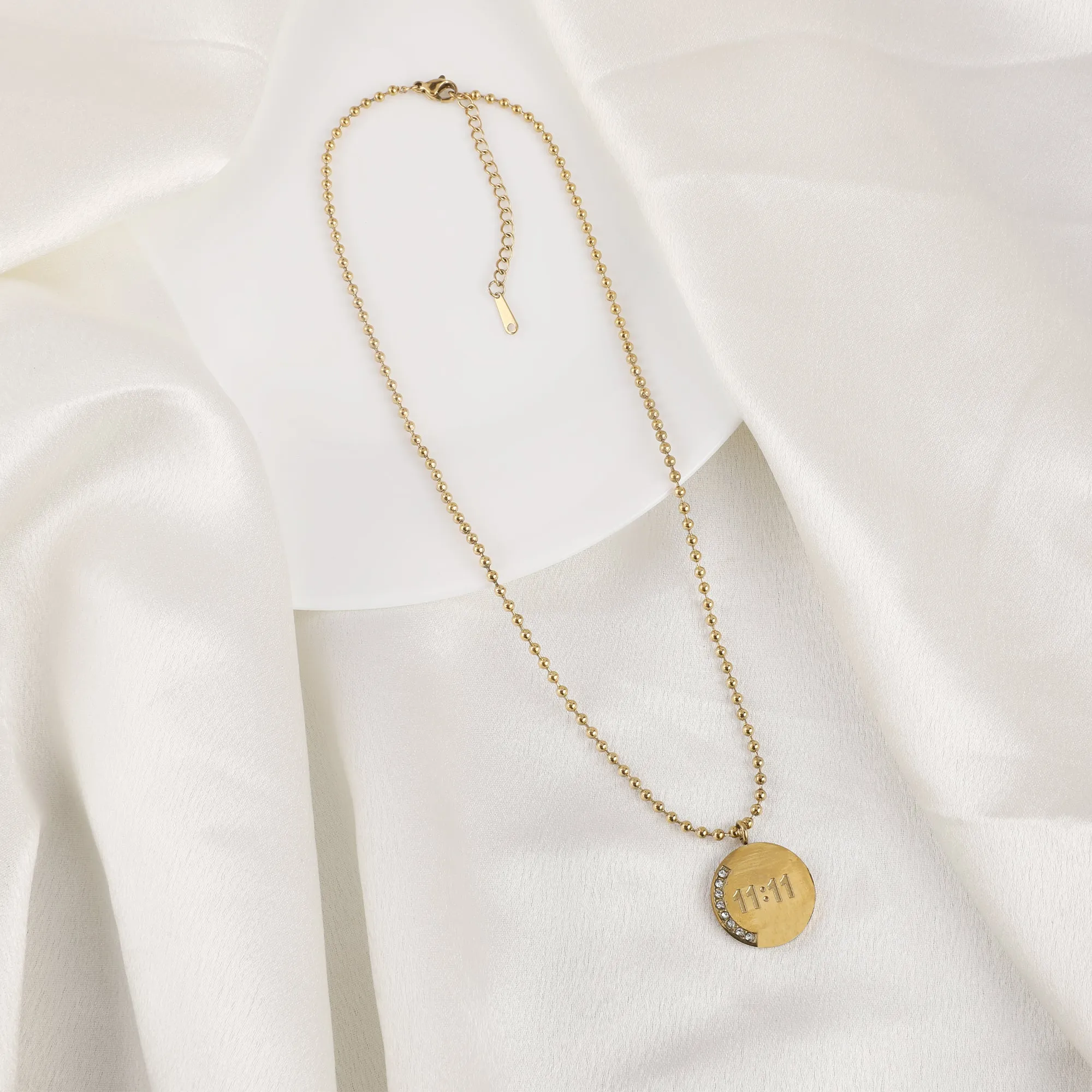 11:11 Diamond Necklace  Gold Plated, Waterproof and Anti-Tarnish