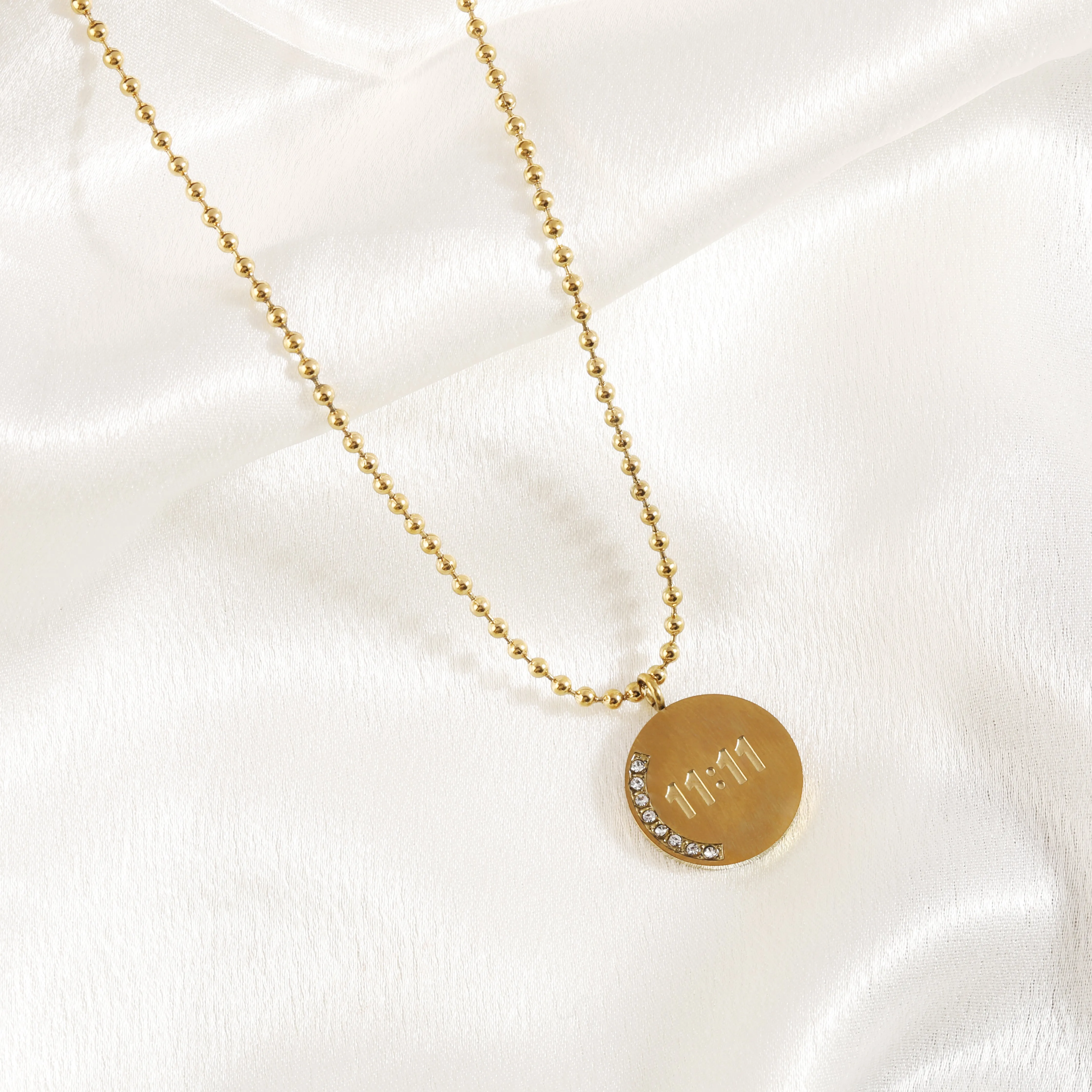 11:11 Diamond Necklace  Gold Plated, Waterproof and Anti-Tarnish