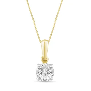 1/2ct Laboratory Grown Diamond Solitaire Necklace in 9ct Yellow Gold