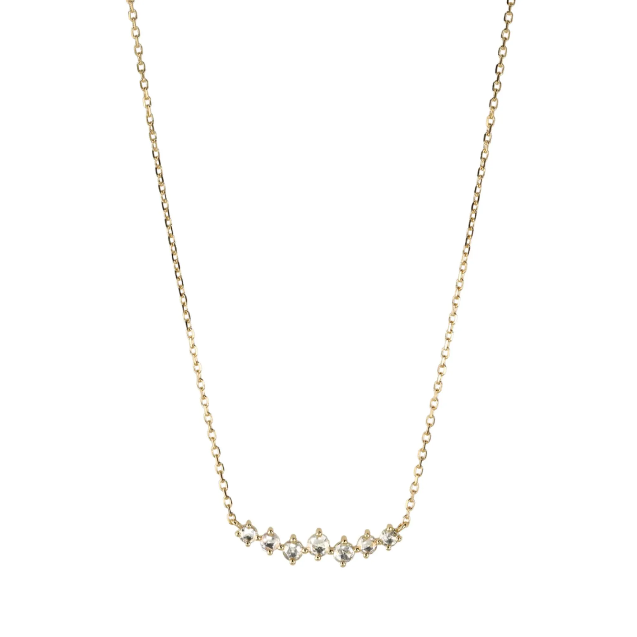 14K Gold Prong-Set Rosecut Grey Diamond Necklace
