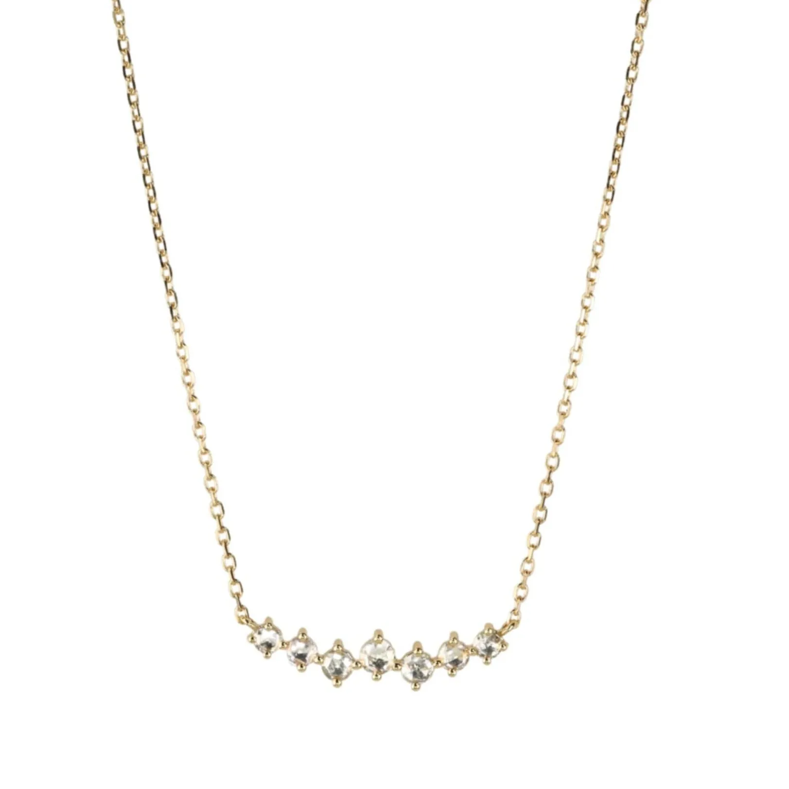 14K Gold Prong-Set Rosecut Grey Diamond Necklace
