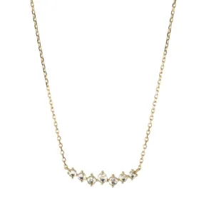 14K Gold Prong-Set Rosecut Grey Diamond Necklace