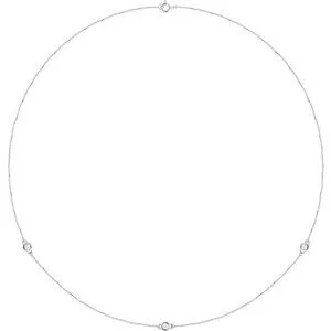 14K White 1/4 CTW Natural Diamond 3-Station 18" Necklace