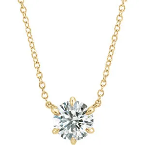 14K Yellow 1/4 CT Diamond Solitaire 18" Necklace