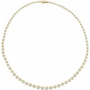 14K Yellow 6 3/4 CTW Lab-Grown Diamond Graduated 16" Necklace