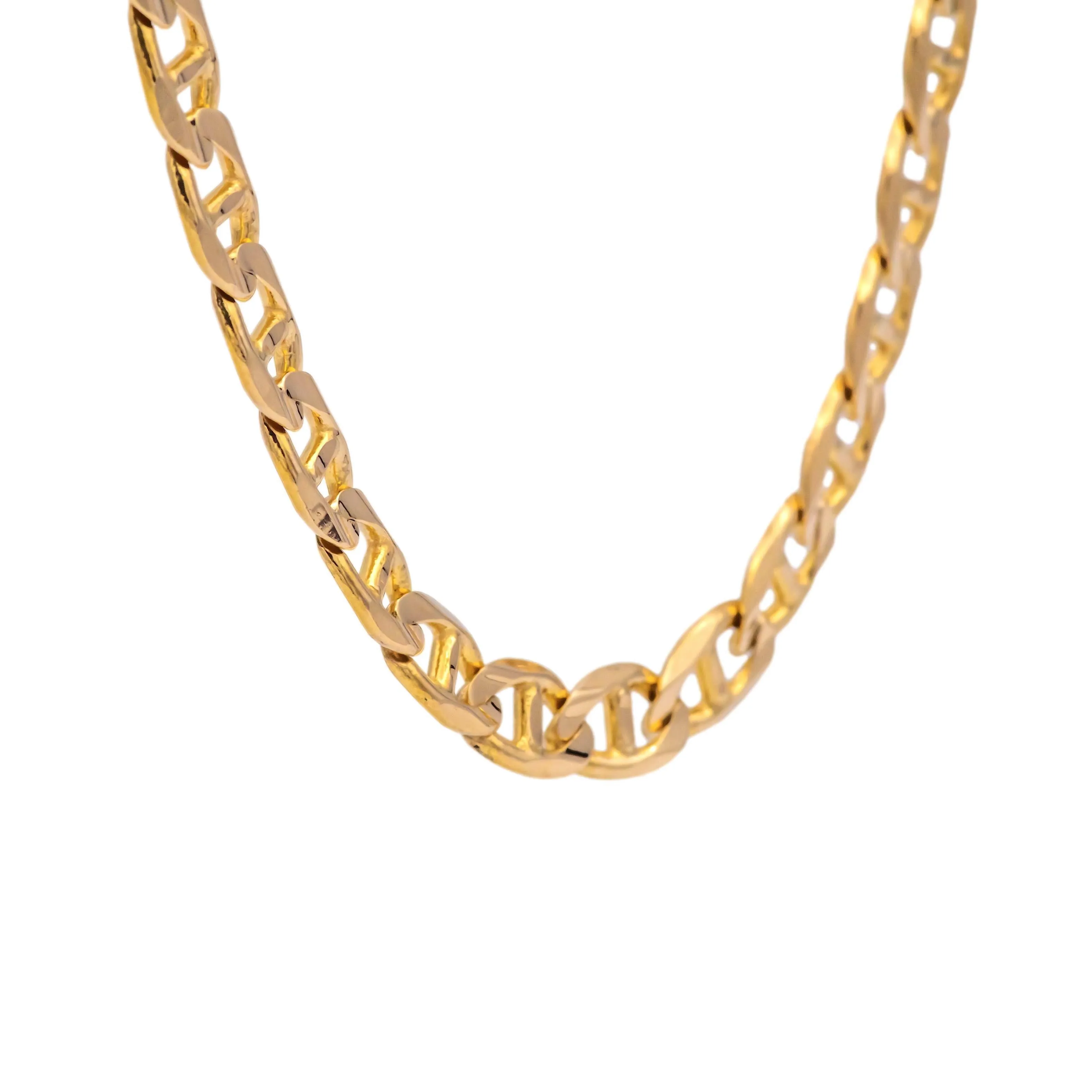 14K Yellow Gold Italian Mariner Link Necklace – 22 Inches - 4.8mm