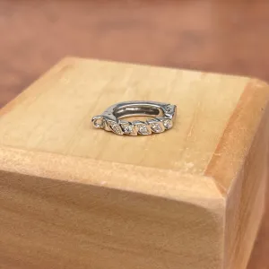 14KT White Gold Diamond Pendant Enhancer Clasp 6mm