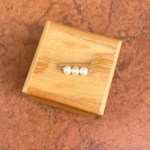 14KT Yellow Gold 3 Freshwater Pearls Pearl Shortener Clasp