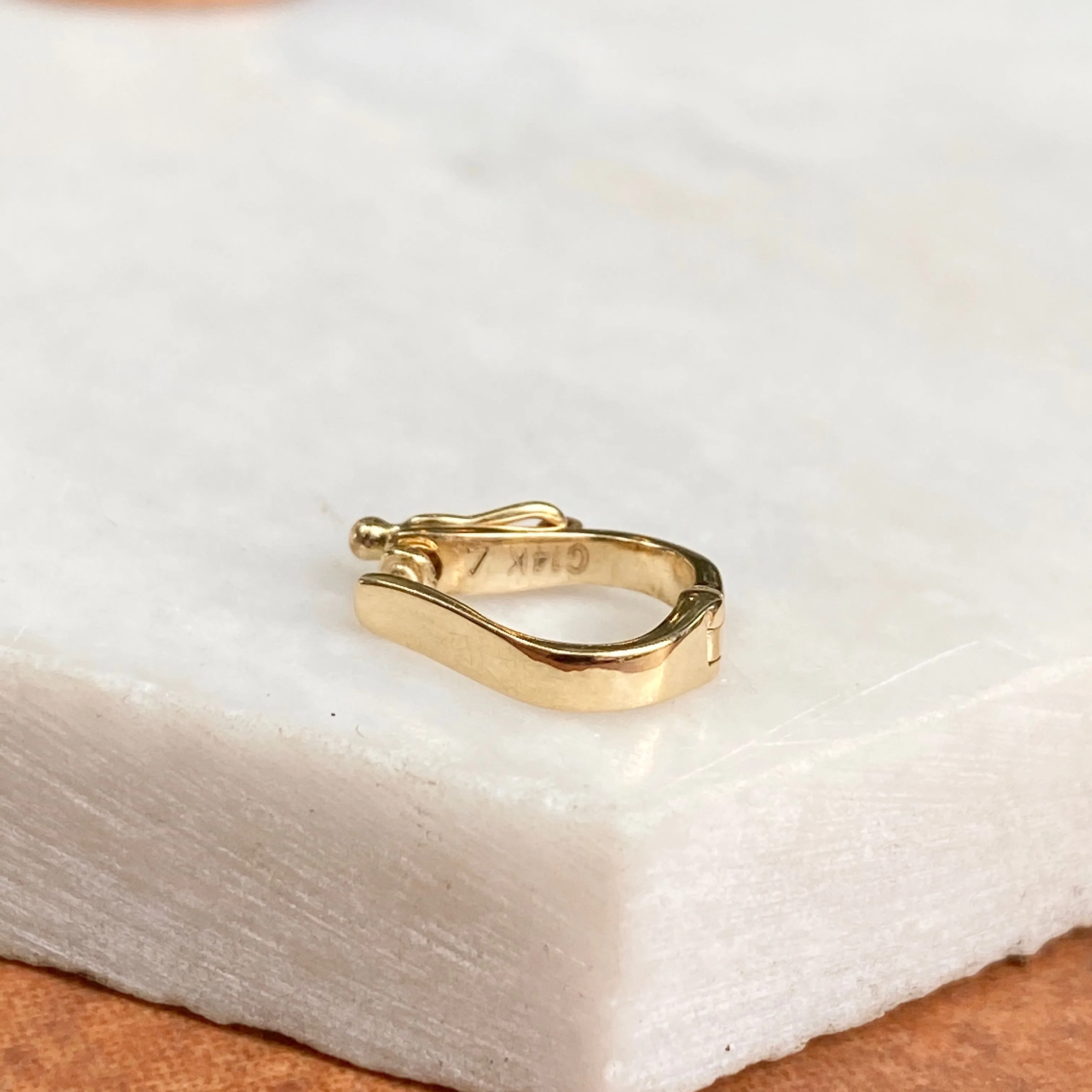 14KT Yellow Gold Omega Bail Slide Pendant Enhancer 6mm