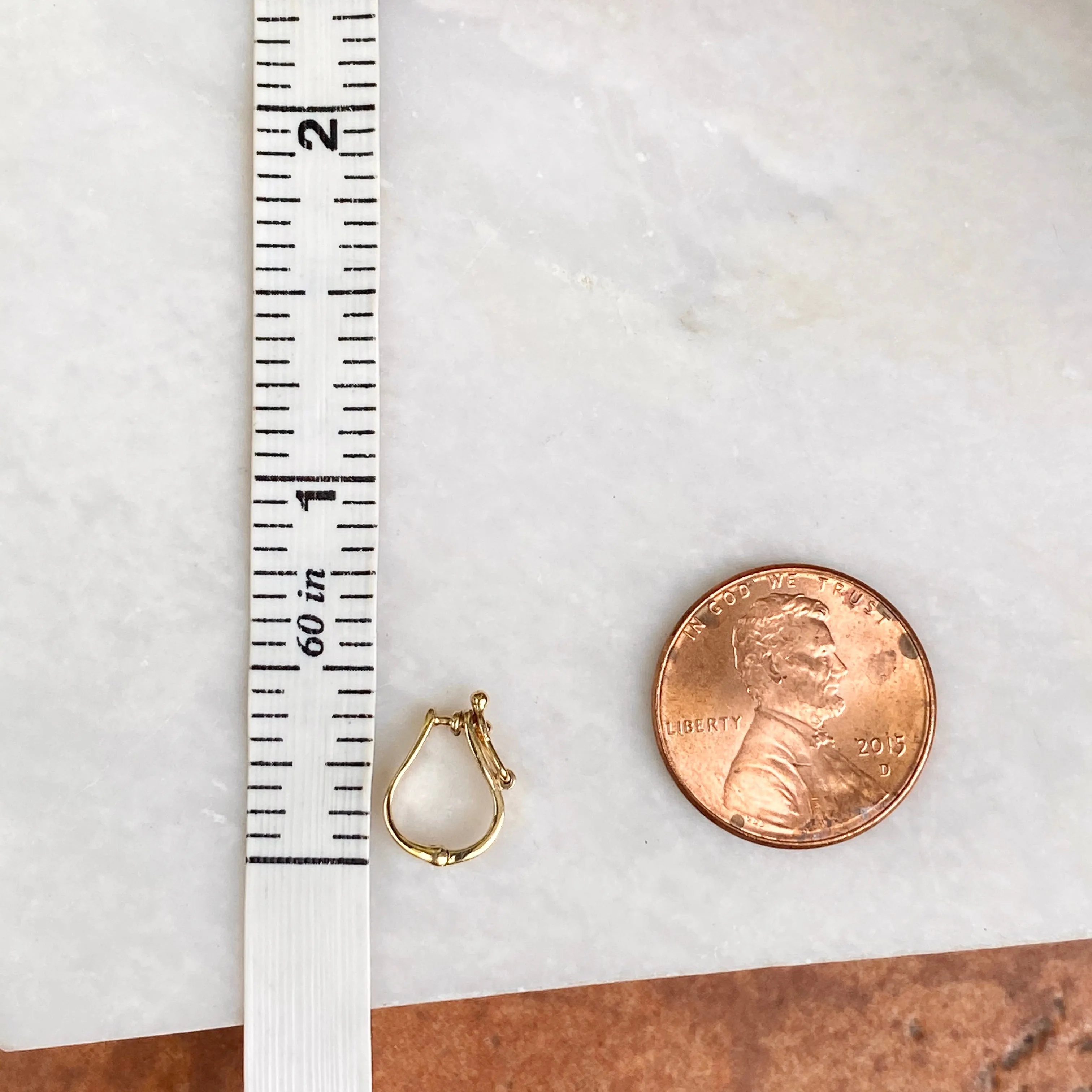 14KT Yellow Gold Omega Bail Slide Pendant Enhancer 6mm