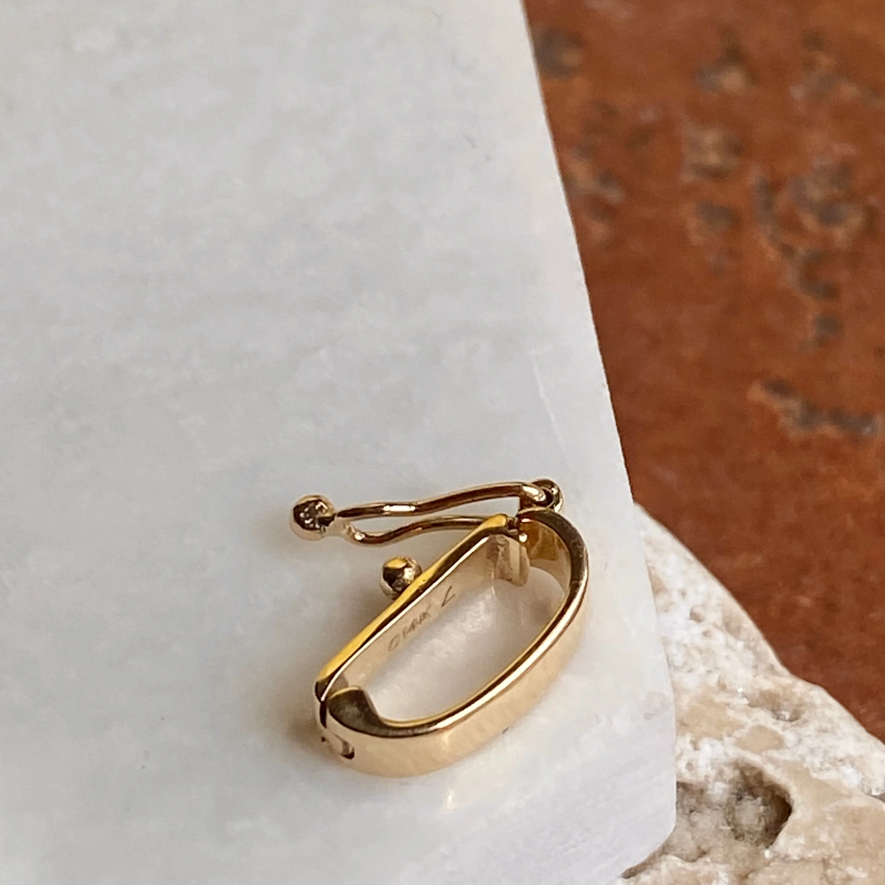 14KT Yellow Gold Polished Pendant Enhancer/ Pearl Shortener Bail 8 x 3.5mm
