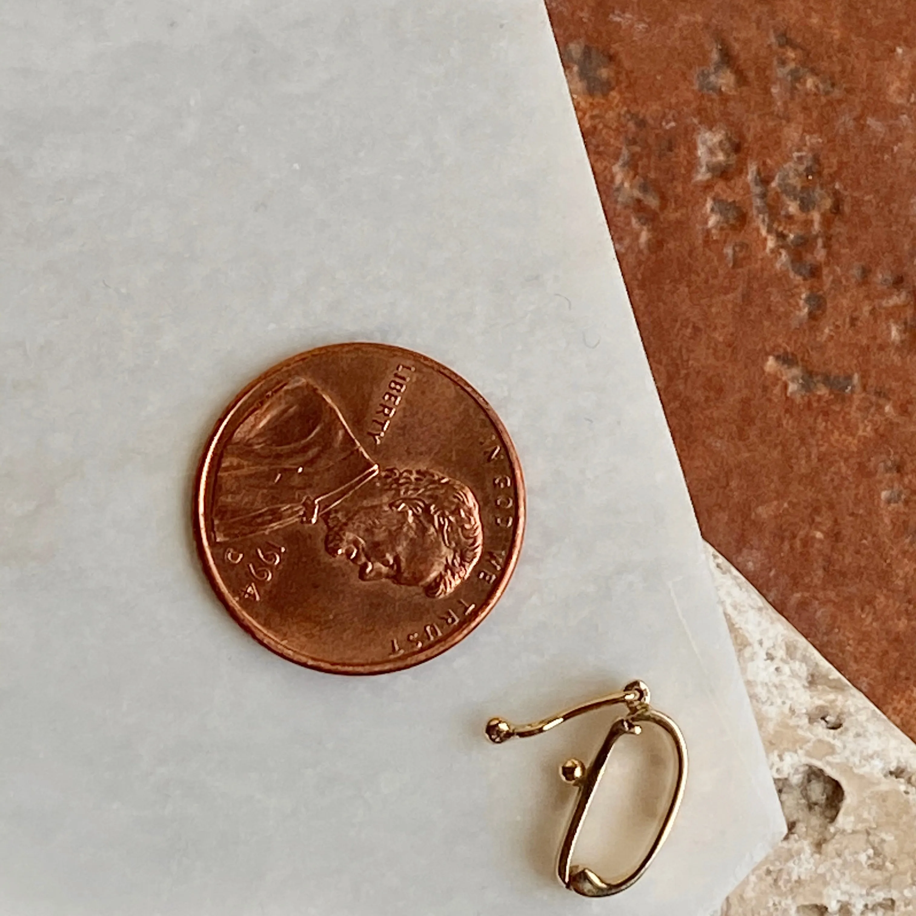 14KT Yellow Gold Polished Pendant Enhancer/ Pearl Shortener Bail 8 x 3.5mm