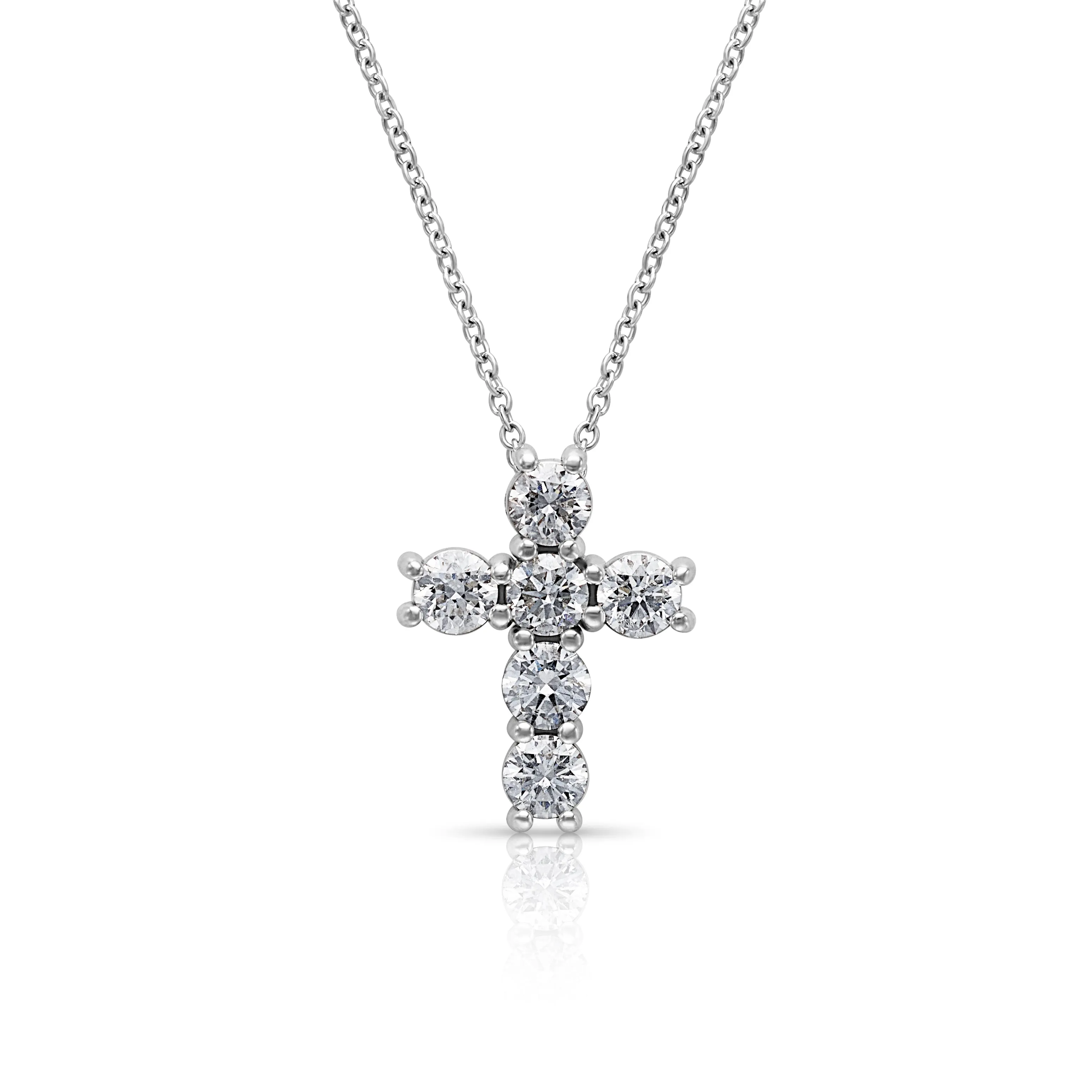 14KW Diamond Cross Necklace