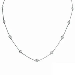 15 POINTER 14 SECTION 18″ DIAMOND NECKLACE 14K WHITE GOLD (2 CTW)
