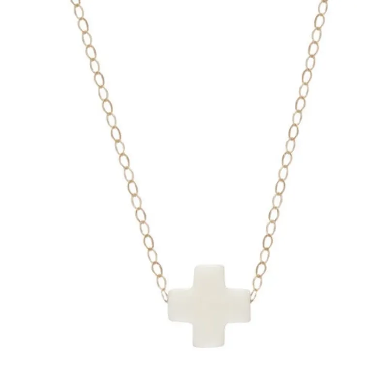16" Necklace Gold - Signature Cross (4 Colors)