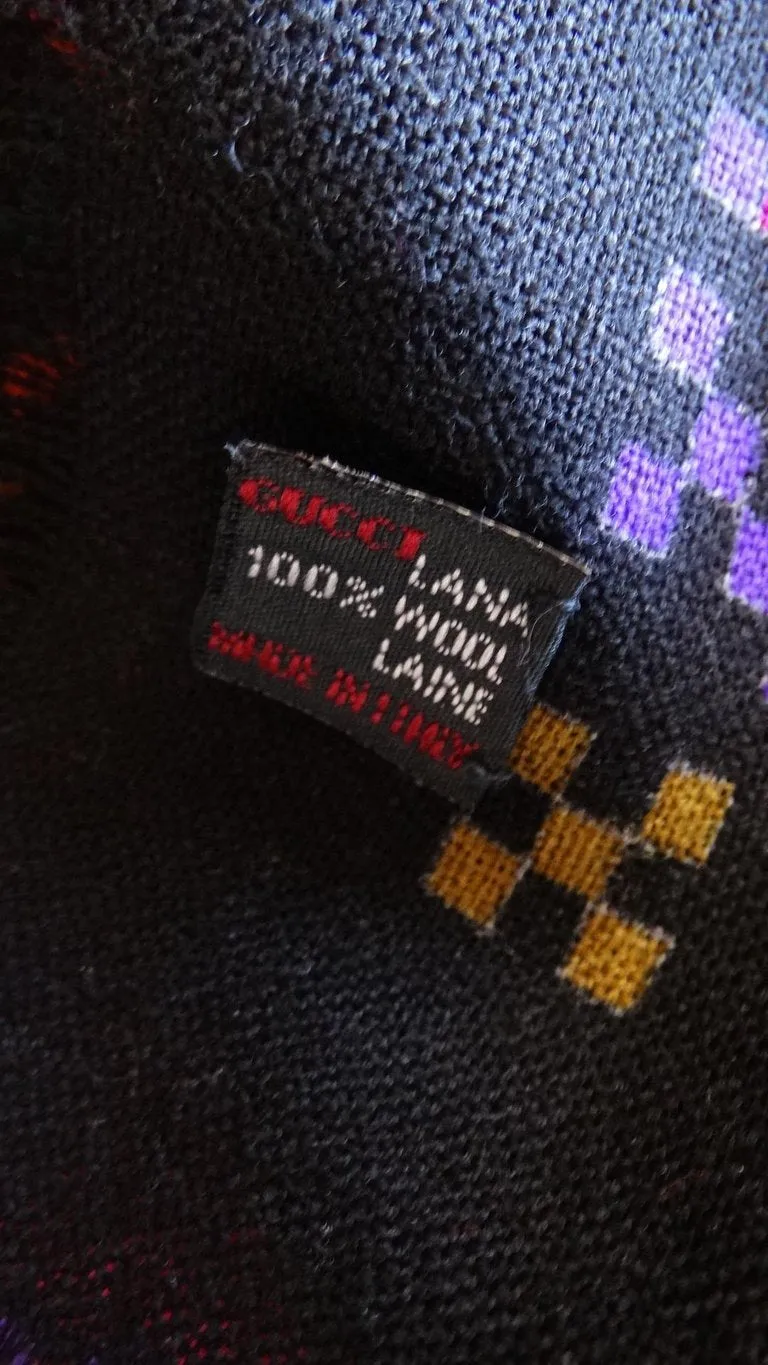 1980s Gucci Aztec Inspired Fringe Shawl