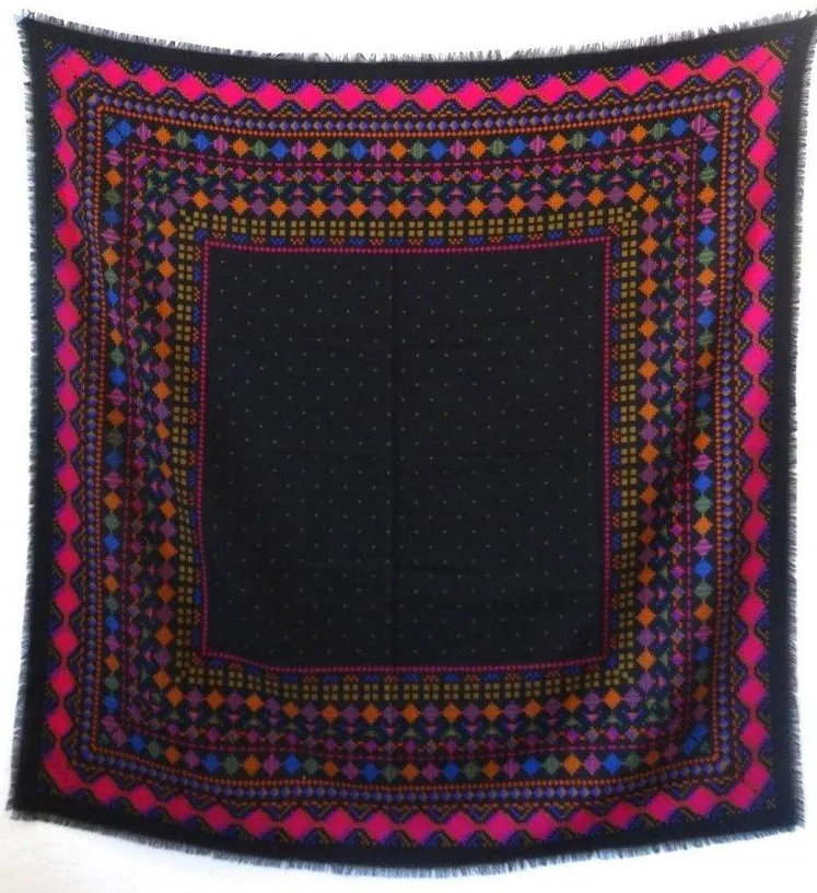 1980s Gucci Aztec Inspired Fringe Shawl