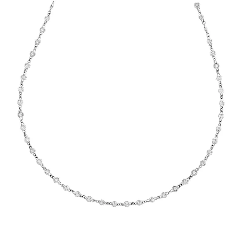 2 POINTER 67 SECTION 17″ DIAMOND NECKLACE 14K GOLD (1.51 CTW)