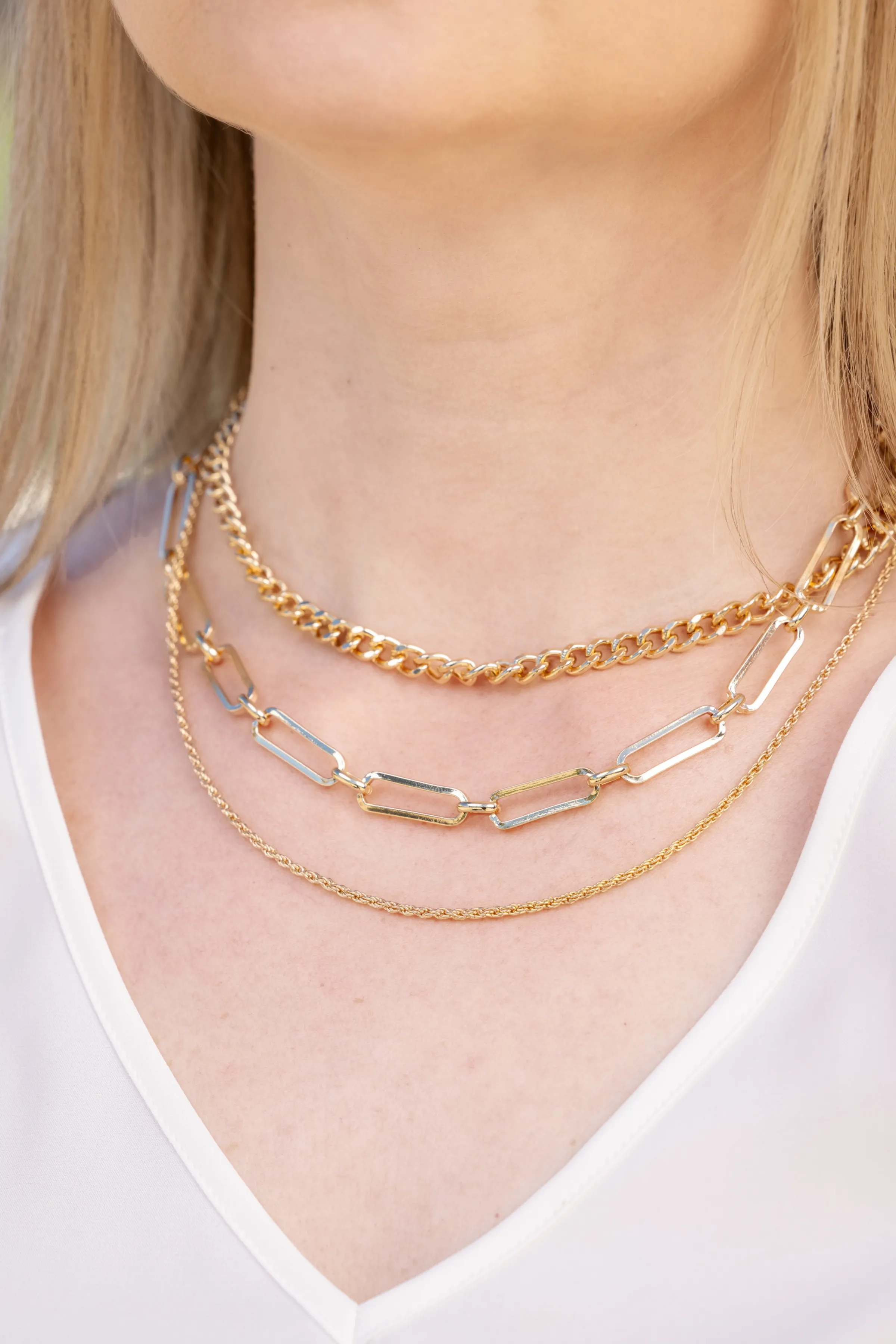 3 Layer Necklace - Gold