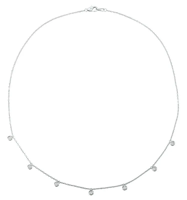 3 POINTER 7 SECTION 18 ” DIAMOND NECKLACE 14K ROSE GOLD (0.25 CTW)