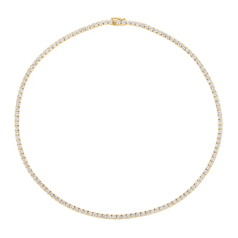 3.00 Carat Natural Diamond Tennis Necklace G SI 14K Yellow Gold 16'' 1.5mm width