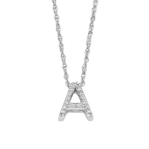 42cm Sterling Silver Cubic Zirconia Initial Necklace - Most Initials Available