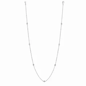 5 POINTER 7 STATION 18″ DIAMOND NECKLACE 14K GOLD (0.38 CTW)