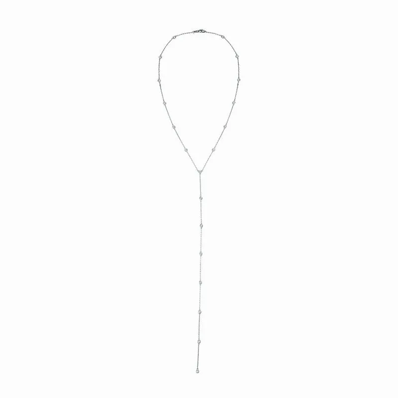 5 POINTER DIAMOND NECKLACE 14K GOLD (1 CTW)