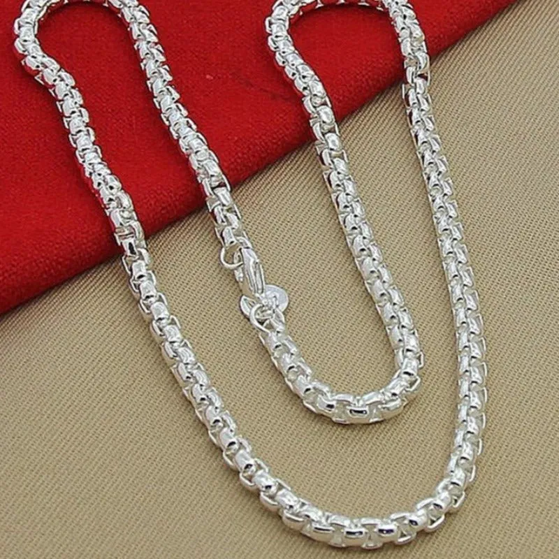 5mm Round Box Chain Necklace For Woman Engagement  Jewelry