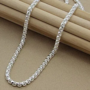 5mm Round Box Chain Necklace For Woman Engagement  Jewelry