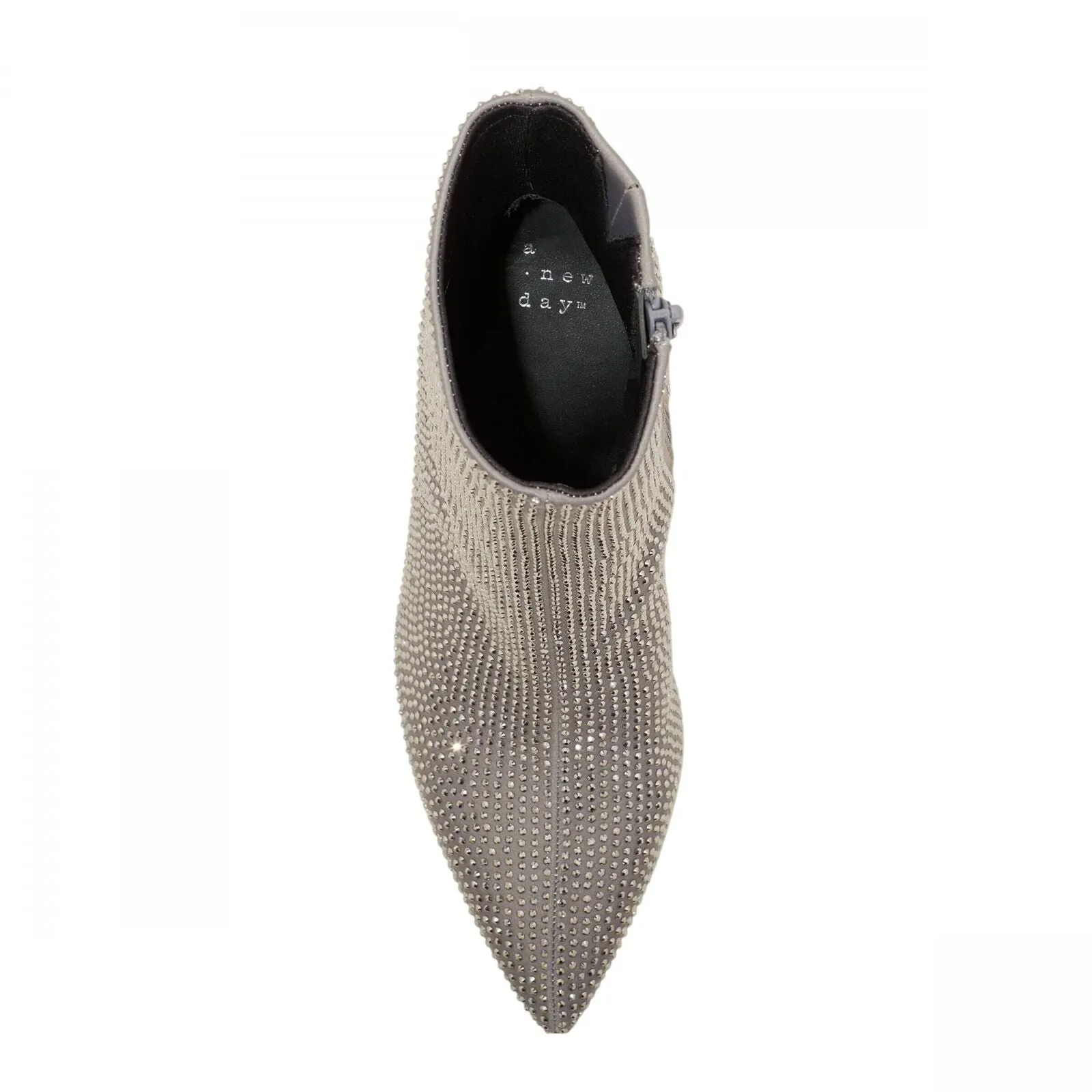 A New Day Womens Cassidy Rhinestone Ankle Boots 91636630 Silver Gray 8.5M