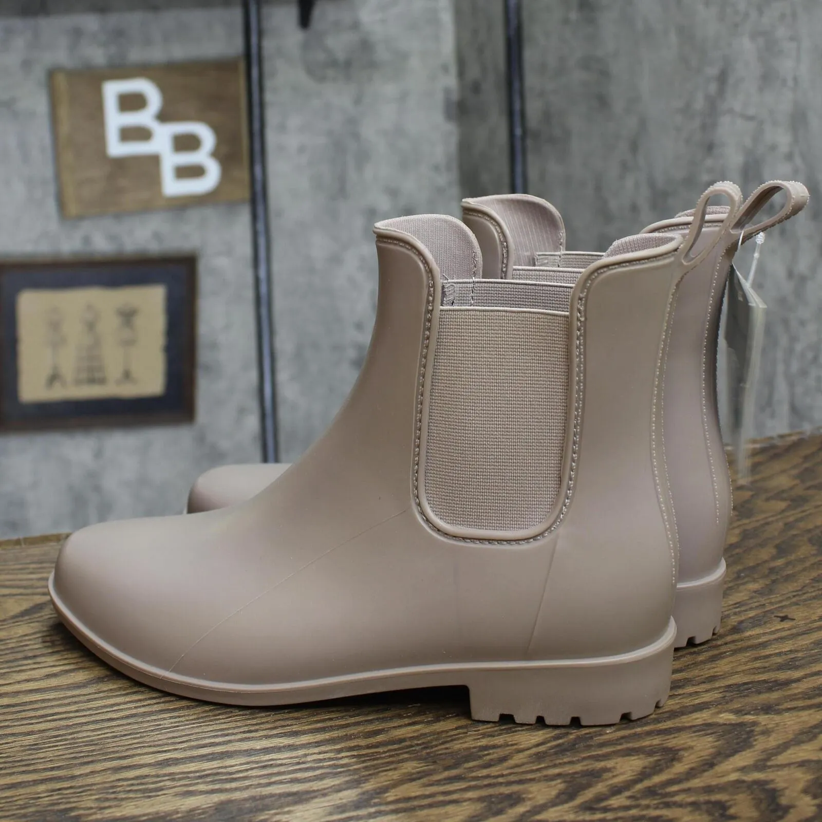 A New Day Womens Chelsea Rain Boots 81885620 Taupe Brown 10M