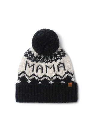 ABB1825 - Mama jacquard knit beanie with self pom