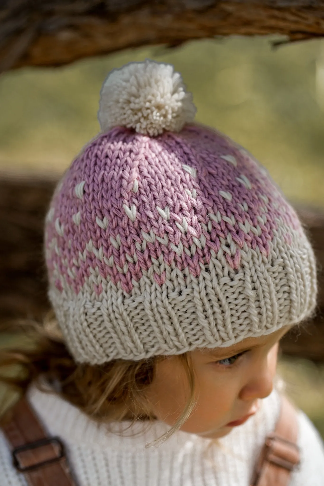 ACORN SNOWFLAKE BEANIE PINK/CREAM