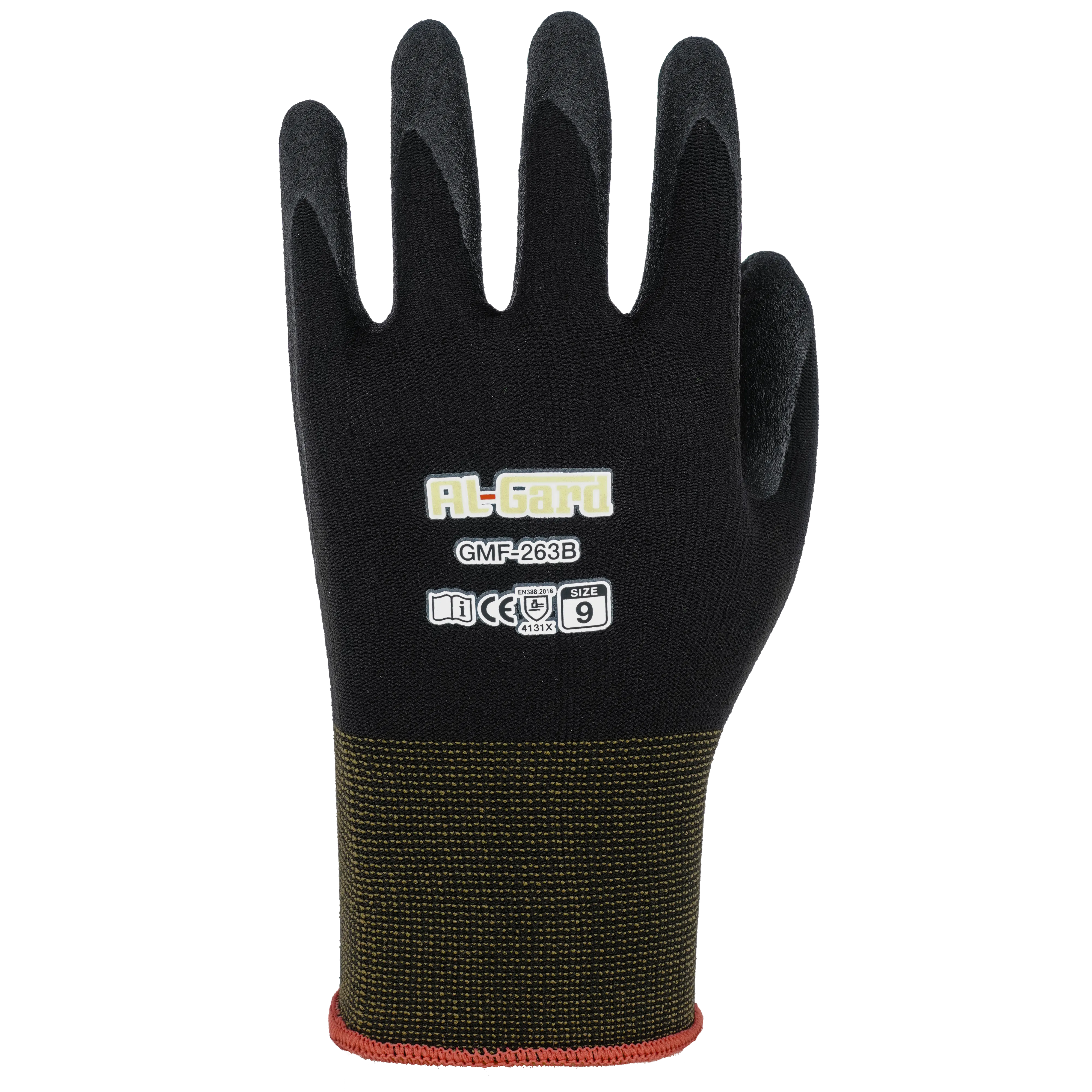 AL-GARD GMF-263B Nitrile Coated Black Nylon Touchscreen Compatible Work Gloves