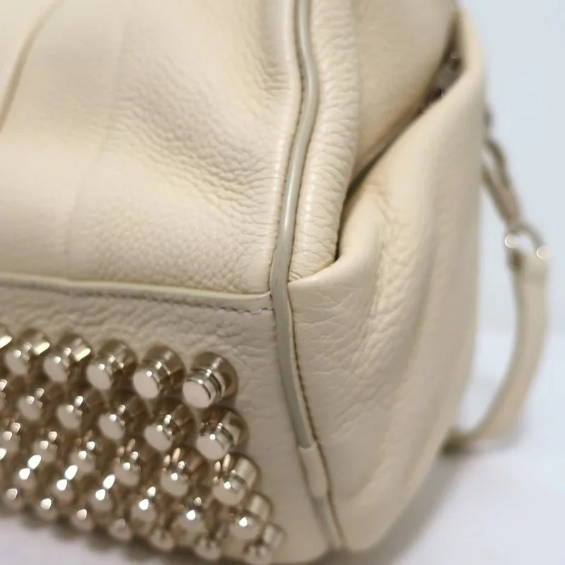 Alexander Wang Rocco Dumbo Studded Duffle Bag Meringue Leather Satchel NEW