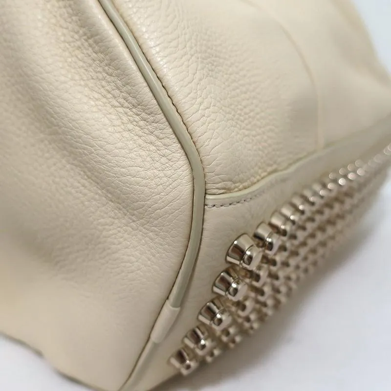 Alexander Wang Rocco Dumbo Studded Duffle Bag Meringue Leather Satchel NEW