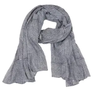 Alice Stripes Black Block Printed Scarf