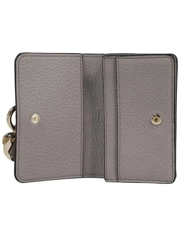 Alphabet Leather Flap Card Wallet Grey